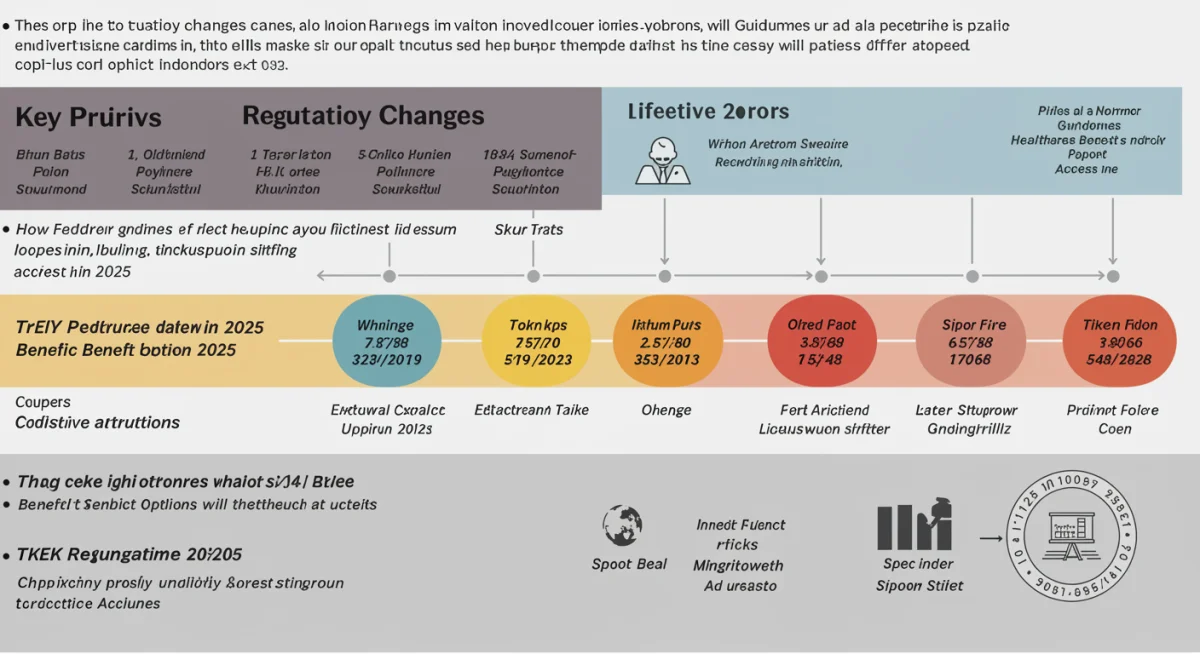 Infographic illustrating timeline of 2025 federal healthcare regulatory changes and their impact on benefits.