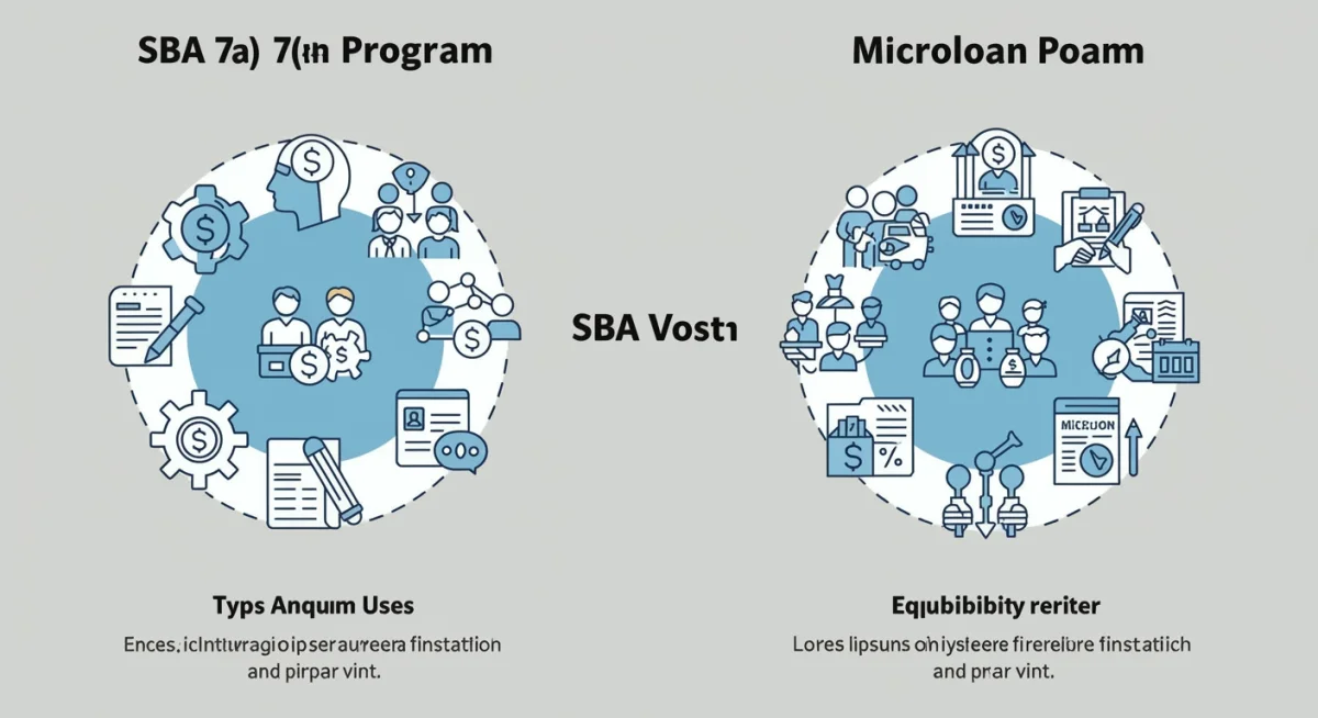 Infographic comparing SBA 7(a) and Microloan program features