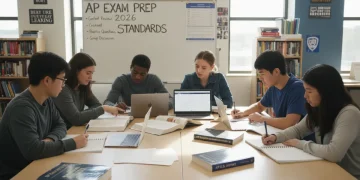 High school students preparing for AP exams 2026 with new standards