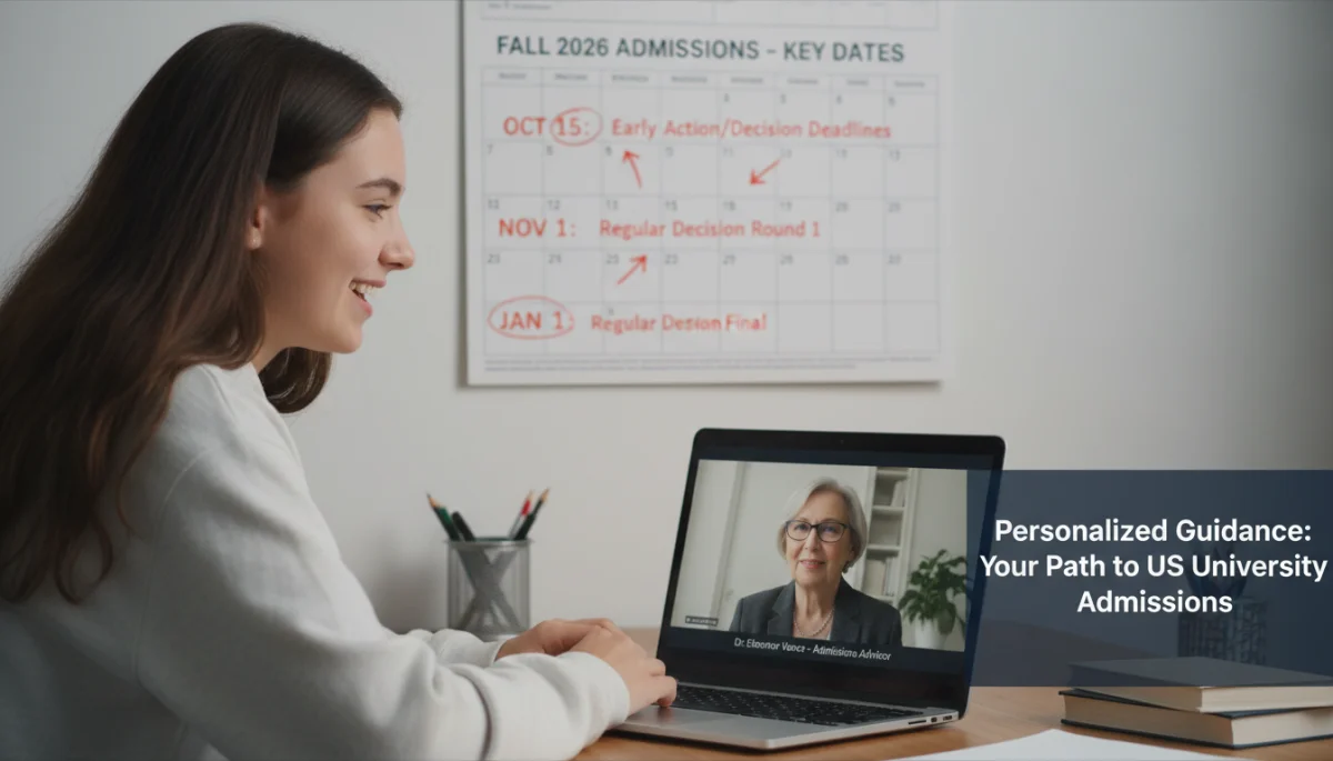 Student receiving virtual mentorship for university applications