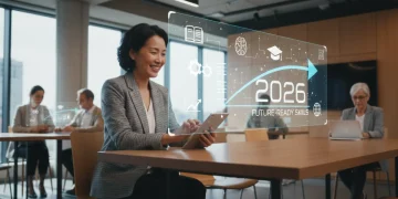 Adult learner engaged in competency-based digital education in 2026
