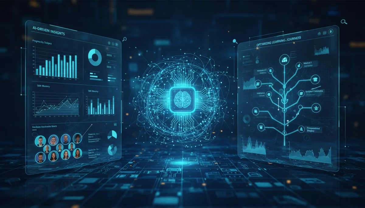 AI-driven personalized learning data analytics dashboard.