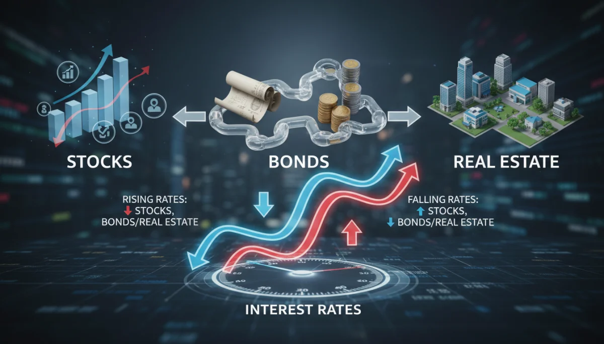 Diversified investment portfolio reacting to interest rate changes