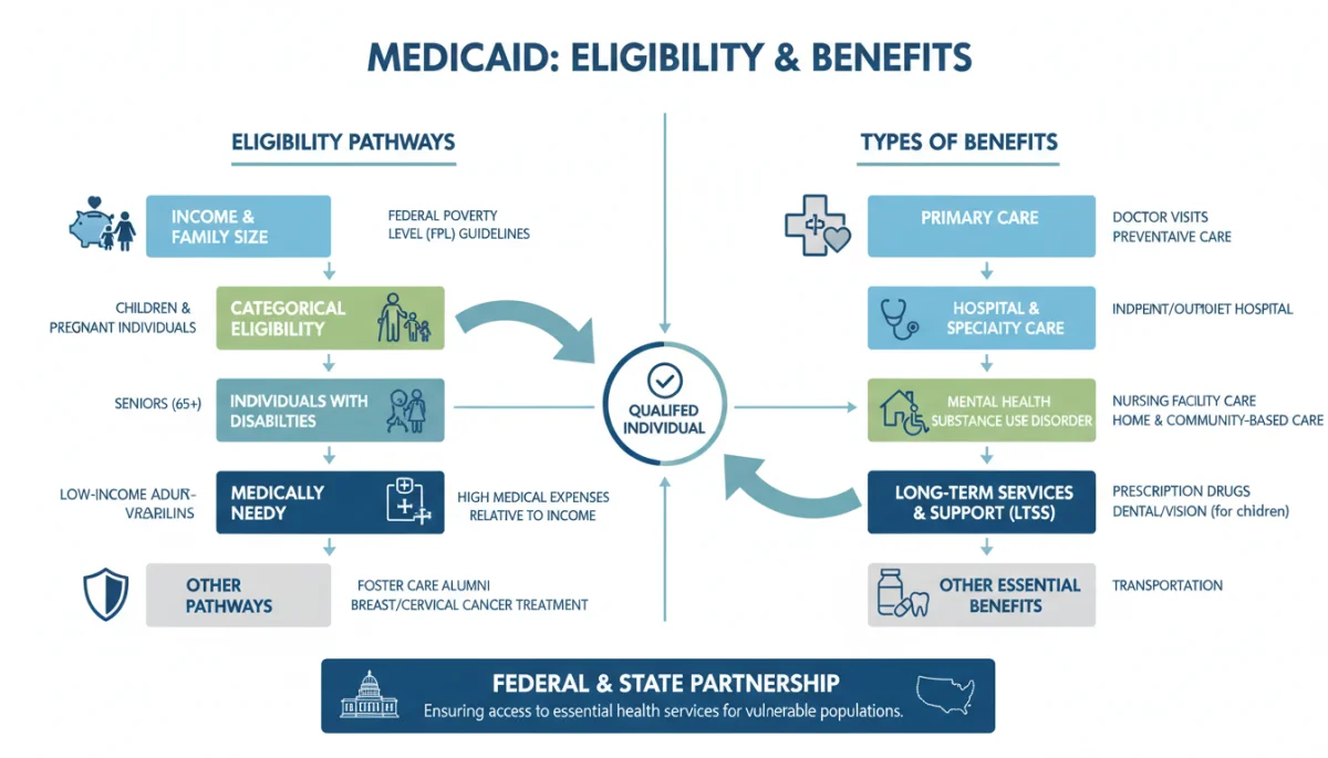 Medicaid eligibility and benefits infographic